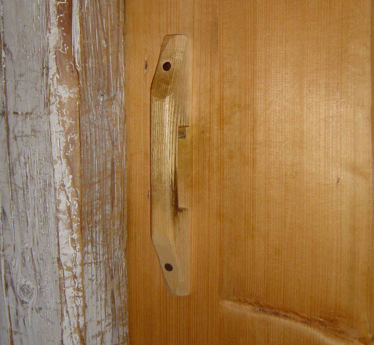 Geschmiedetes Türschloß, Holzschloß, Hebefalle