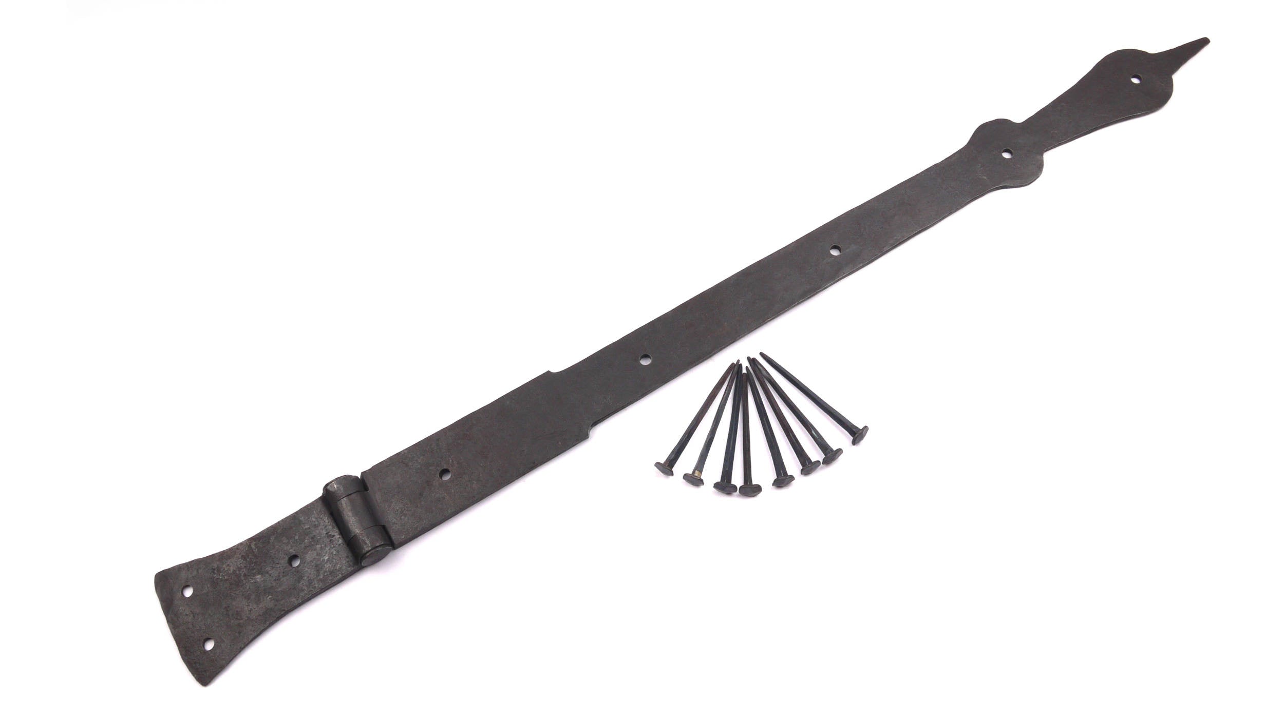 Geschmiedetes Scharnierband, Türband, Kistenband mit geschmiedeten Nägel